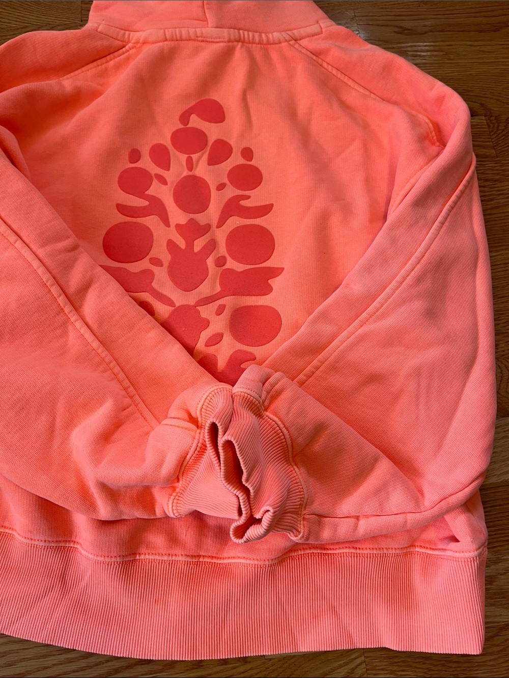 Free People Movement A Cut Above Flocked  Buti Logo Hoodie Size Small NWOT - Picture 13 of 13